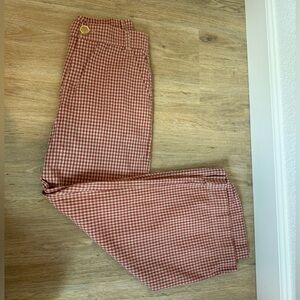 Zara Peach and White Checkered Pants M